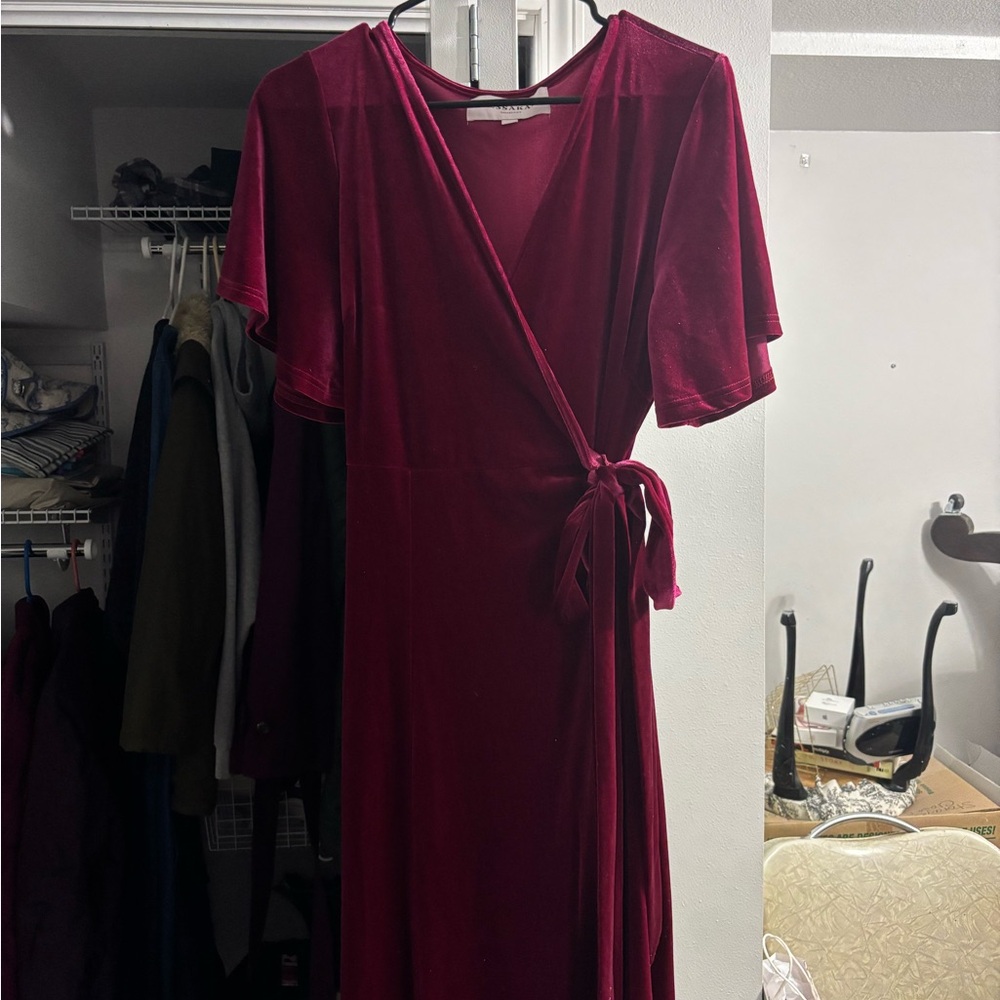 JessaKae Berry Velvet Wrap Dress